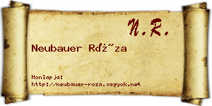 Neubauer Róza névjegykártya